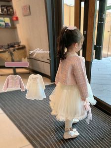 衣料品セットPCS甘い衣装キッズガールズプリンセス服セット春秋の子供ファッションコートドレスビンテージ服スーツ