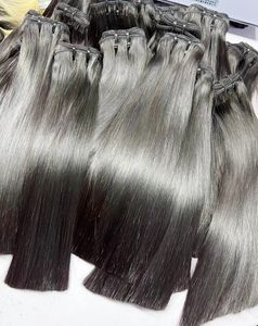 Nigeria toppsäljande vietnamesiska super dubbeldragna ben rakt rakt jungfrut människa hår 400 g/parti inga fyllmedel