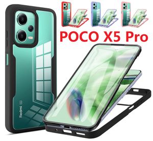 Silicon 360 ° Przypadki podwójnej strony dla Xiaomi 13 Pro 12x 11t 12t Pro POCO X5 F5 M5S X4 GT Film Screen Protector Xiaomi 12 Lite Cover