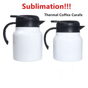 Sublimations-Thermo-Kaffeekaraffe, Edelstahl-Thermoskanne, 27 Unzen, 34 Unzen, doppelwandige Teekanne mit abnehmbarem Teefilter, 1000 ml Heißkaffeekanne