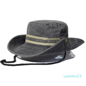 Chapéus ao ar livre pescam caminhada Sun Men Women Boonie Wide Brim Bucket Safari Summer Bap Cotton 2209129462727 33