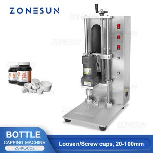 ZONESUN Tappatrice per avvitare barattoli di bottiglie Coperchio di chiusura in alluminio di plastica Twist-off Top Produzione di imballaggi ZS-XGCC2