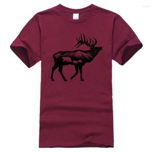 Men's T Shirts Casual ELK Shirt Funky Mother Day Black Tops & Tees All Cotton Simple Style Tee Europe Big Clothing