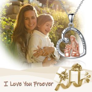 Heart Pendant Necklace for Women Girls My Mother I Love You Forever to The Moon and Back Mom Wife Daughter Gift Love Heart Necklaces