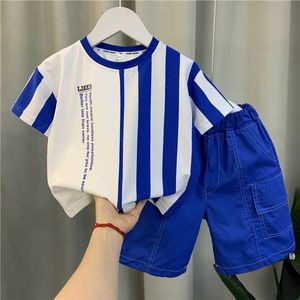 Set di abbigliamento Set per ragazzo adolescente Abbigliamento per bambini Completo in cotone Abiti estivi per gite Top Pantaloncini 2 pezzi Abbigliamento per bambini 8 10 14 anni