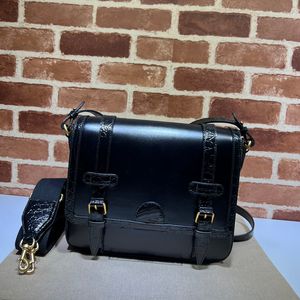 Mann Umhängetasche Messenger Bag Alligator Umhängetaschen Designer Männer Taschen Doppelte Schnalle Handtaschen Echtes Leder Top Qualität Schaffell Geldbörse Aktentasche Breiter Riemen