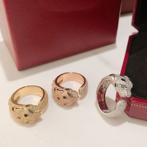 Panthere Ring für Frauen Designer für Mann Diamond Emerald Gläses Sterling Silber sprechen mit Persönlichkeit T0P Qualität offizielle Reproduktionen Premiumgeschenke 015