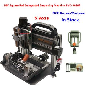 USB 4-Achsen-CNC-Graviermaschine 3020 5-Achsen-Linearführung Holzfräser 500W Metall-PCB-Schriftzug Fräsen Schnitzen Schneidausrüstung