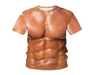 Мышечная татуировка мужчин женщины 3D Принт футболок обнаженная кожа грудь мода повседневная футболка детские мальчики топы Harayuku Clothing Men039S6653671