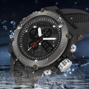 손목 시계 Ourdoor Sport Men 's Digital Watches Dual Display Quartz 방수 군사 감시 남성 시계 remogios masculino