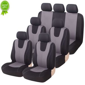New 1/2/5/7seat Car Seat Covers Fit Most Car Truck SUV Breathable Polyester Cloth Auto seat Protector Universal Interior Accessories