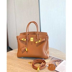Luxurys Bag Classic High-quality Leather Platinum Women's Togo Leather Upgraded Version Golden Brown Cowhide Leather