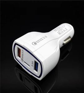 35W 7A 3 Ports Car Charger Type C och USB Adapter QC 30 med Qualcomm Quick Charge 30 Teknik för mobiltelefon GPS Power Bank3073108