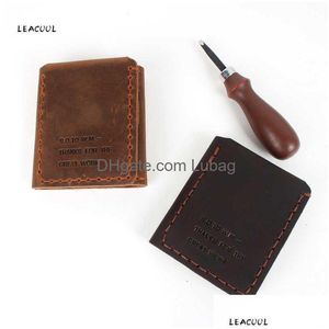 Wallets Leacool Genuine Leather Wallet Men The Secret Life Of Walter Mitty Cow Vintage Crazy Horse Handmade Drop Delivery Bags Lage Dhkfq