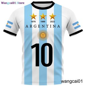 Wangcai01 DIY T-shirt 2022 Męska koszulka Argentyna Flaga Flaga 3D Druku