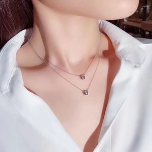 Łańcuchy Aeaw Sprzedaj jak 0,3ct 18k żółta złota najlepsza klasa Lady Fashion Rouond Cut Naszyjnik dla kobiet