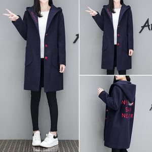 Women's Wool & Blends Woolen Coat Was Thin Fat Sister Spring Large Size Women By Age CoatWomen's