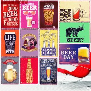 Good Beer Beer Vintage Metal Tin Sign Bar Decoration Pub Casino Decor Decor Wine Art Poster Wall Poster Sticker Decoração de casa 30x20cm W03