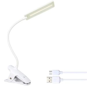 Bordslampor LED -läsning Ljus med klipp - USB uppladdningsbar bokbelysning Ögonskydd 24 LED -lysdioder Flexibel Neck Night Bed Lamp kontakt