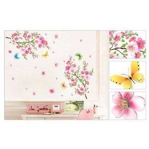 Wall Stickers 1 Sticker After Pasting: 210 180cm Large Cherry Blossom Flower Butterfly Tree Art Decor UK