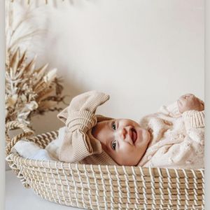 Hårtillbehör Född båge pannband Baby överdimensionerad hårband flicka headwrap elastiska stickade barn turban bågar