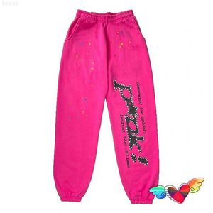 Men's Pants Pink Spider 555555 Sweatpants Men Women 1 1 Web Sp5der 555555 Pants Foam Print Drawstring Terry Trousers 1IOO