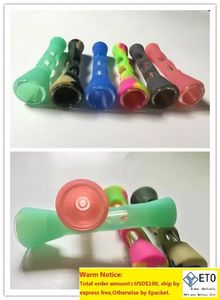 Silicone Pipes Glass One Filter Horn Shape Smoking Ultimate Tool Tobacco Pipes Oil Herb Hidden Bowl