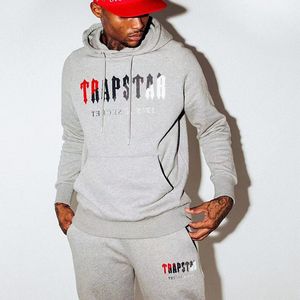 Men's Plus Size Hoodies Trapstar Men's Sweatwear Brand Letter Embroidery Loose Sweater Women's Hoodie Sweatpants Couple Sports Set Hip-hop Street Men's Large Hoodie