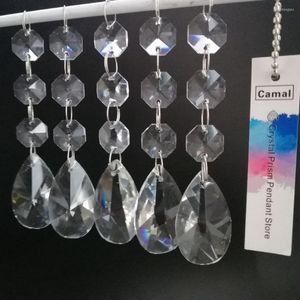 Chandelier Crystal Camal 5Pcs 38mm Pear-shape Prisms Pendant Part Bead Garland Suncatcher Hanging Lamp Lighting Party Home Decor