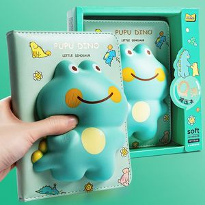 Pig Dinosaur Kawaii Reduced Pressure Notebook Diary PU Leather Squeeze Doll Decompression Vent Schedule Planner