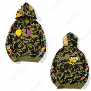 Moletom masculino com capuz feminino com capuz com zíper e tubarão Moletom esportivo com capuz camuflagem brilho roupas puras moletons de algodão impressão luminosa oversized roupas com painéis A3