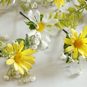 Headpieces Yellow Daisy Artifical Flowers Headwear Bridesmaid Pography Bride Headdress Hair Accessories For Women