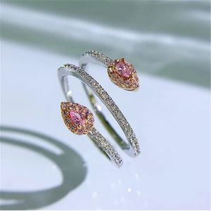 Charm Snake Diamond Ring 100% vero argento sterling 925 Anelli per fedi nuziali per le donne Regalo di gioielli per fidanzamento nuziale