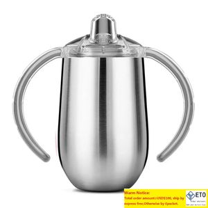 10oz Sippy Stainless Steel Insulated Coffee Mug with Handles Trainer for Baby Vacuum Beer Mug Double Wall Wine Cup