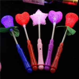LED Glow Stick Light Up Rice Particed Spring Star Rose Shaking Glow Stick for Party Wedding Decoration Toys dh333