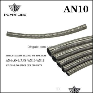 Fittingler PQY AN10 10AN AN 10 14.2MM / 9/16 ID Paslanmaz Çelik Örgülü Akım Yağ Hattı Su Hortumu Bir Ayak 0. PQY71141 DRAP TESLİMİ MO DHNBE