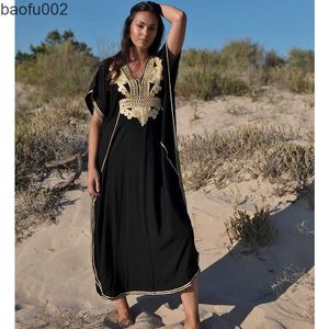 Casual Dresses Plus Size Kaftan Tunic Beach Dress Swim Wear Bathing Suit Cover Up Women Summer Beachwear pareos Robe de plage sarongs W0315