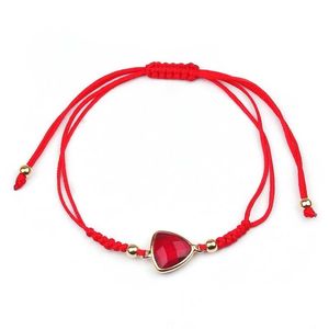 Bangle Adjustable Size Red Rope Peach Heart Bracelet Mother's Day Gift Hand-woven For Mom