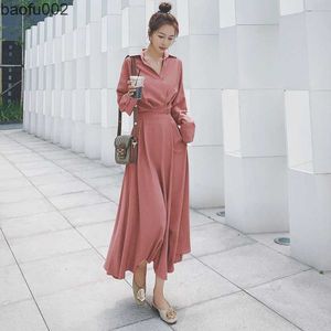 Casual Dresses Vintage Shirt Dresses For Women Evening Female Dress Party Oversize Long Sleeve Beach Woman Dress Robe Vestidos Autumn 2022 New W0315