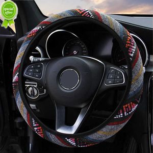 New Car Steering Wheel Cover No Inner Ring 37-38 cm/ 15in Ethnic Style Coarse Flax Cloth For TOYOTA-COROLLA For AUDI-A6 For TIGUAN