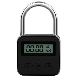 ドアロックメタルタイマーロックLCDディスプレイ多機能電子時間99時間最大タイミングUSB充電式タイマーパドロック230314
