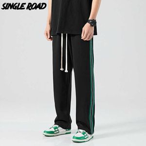 Herrbyxor herr baggy sweatpants överdimensionerade sidor randiga breda ben joggare manliga sportbyxor streetwear casual byxor för män z0306