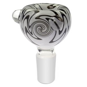 Ciotola in vetro Wig Wag in bianco e nero - 14 mm per bong in vetro e raccoglicenere, elegante accessorio per fumatori