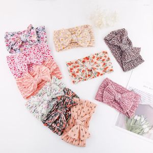 Saç Aksesuarları Baskı Naylon Bebek Kız Baş Bandı Yay Topknot Daisy Çiçek Yüksek Elastik Saç Bantları Diy Kids Moda Bebek Headwraps