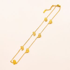 Elegant 18K Gold Designer Necklaces Choker Chain Flower Letter Pendant Fashion Women Adjustable Necklaces Wedding Stainless Steel Jewelry ZG1700