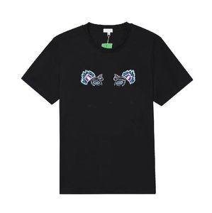 여름 티셔츠 동물 머리 편지 자수 남자 티 셔츠 패션 짧은 소매 여자 Tshirt 스트리트웨어 s-2xl 멀티 스타일