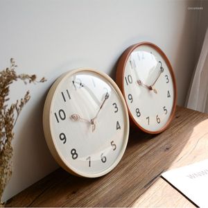 Relógios de parede relógio design moderno estilo chinês Ultra-Quiet 15mm Material de madeira sólida Processo de polimento
