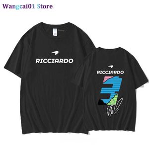wangcai01 T-Shirt fai da te F1 McLaren 3 T-shirt Daniel Ricciardo Ma New 2022 Estate 100% cotone O-Collo Top unisex allentato Stampe casual Camicie sportive Nero 0315H23