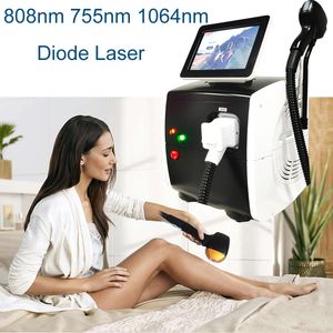 12 barras 755 808 1064 Máquina de remoção de cabelo a laser Diodo comprimento de onda triplo Todo tipo de pele Equipamento de beleza do Epilator Salon Lazser Salon