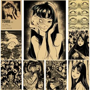 Horror Anime Tomie Retro Poster metal tin sign Junji Ito Collection Print Posters Vintage Room Bar Cafe Decor DIY Art Wall Painting house decor part1 Size 30X20CM w02